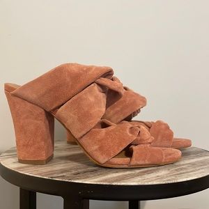 Lucky Brand Marcile Canyon Rose Suede Heel Sandals, size 7.5